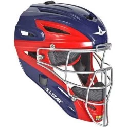 ALL-STAR SYSTEM 7 AXIS INTERMEDIATE NOCSAE APPROVED CATCHER'S KIT (Navy/Scarlet) -Baseball Shop 51J4y3dMzoL. AC