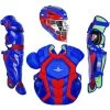 All-Star System7 Axis NOCSAE Adult Two Tone Baseball Catchers Set (Royal/Scarlet)