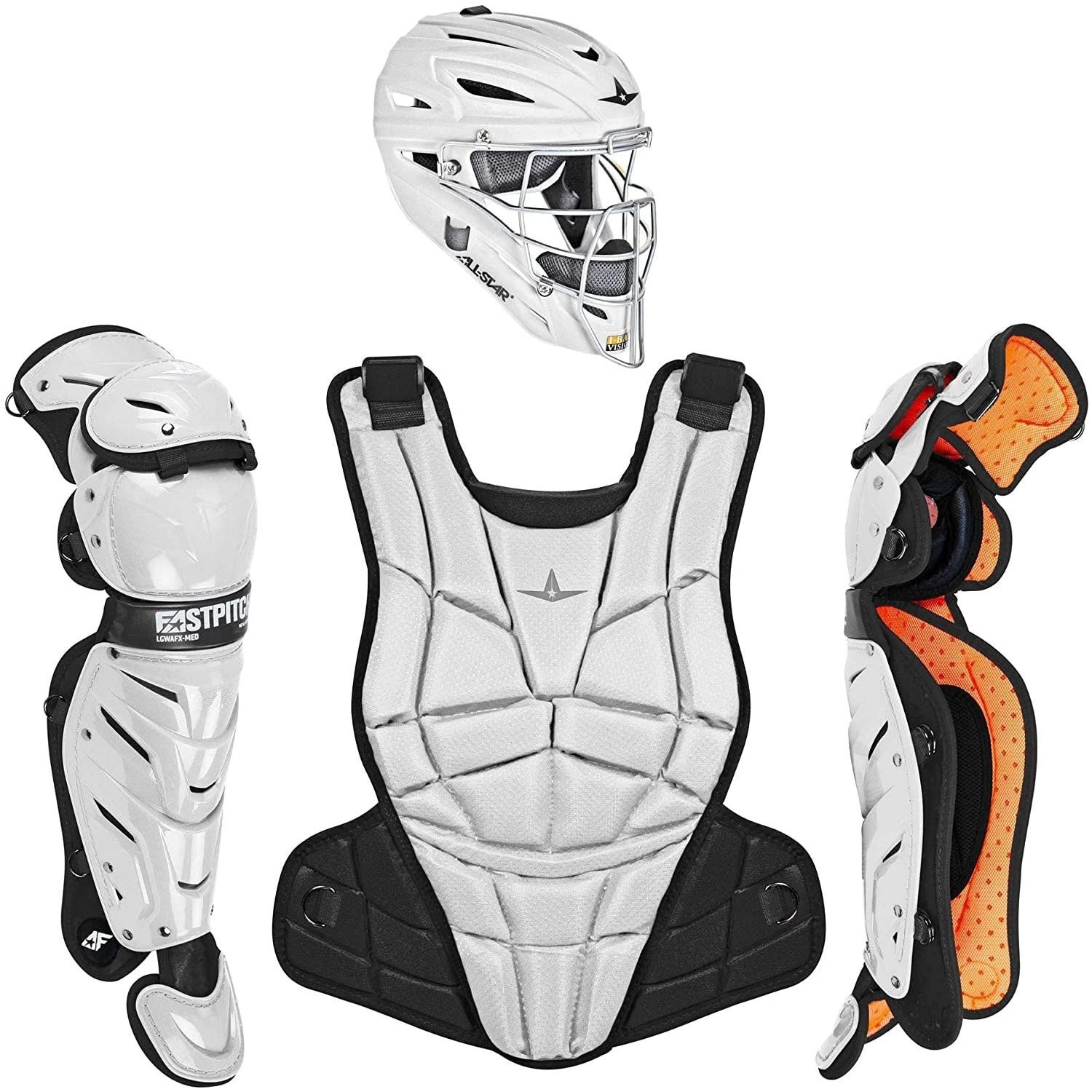 All-Star AFx Series Fastpitch Softball Catcher's Package (White/Black) 3 All-Star AFx Series Fastpitch Softball Catcher's Package (White/Black)