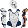 All-Star AFx Series Fastpitch Softball Catcher's Package (White/Navy) 1 All-Star AFx Series Fastpitch Softball Catcher's Package (White/Navy) -Baseball Shop 81r H bp kL. AC SL1500