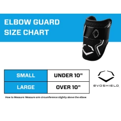 EvoShield PRO-SRZ 2.0 Batter's Baseball Softball Elbow Guard (Black) -Baseball Shop EvoShield Size Chart Elbow Guard Black