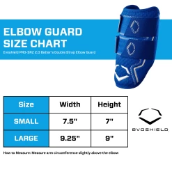 EvoShield PRO-SRZ 2.0 Batter's Baseball Softball Double Strap Elbow Guard, Royal 21 EvoShield PRO-SRZ 2.0 Batter's Baseball Softball Double Strap Elbow Guard, Royal -Baseball Shop EvoShield WB572650 Size Chart Elbow Guard Royal