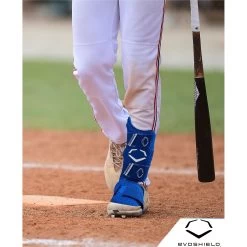 Evoshield PRO-SRZ 2.0 Left Handed Batter's Baseball Softball Leg Guard, Royal -Baseball Shop EvoShield legguard lifestyle Royal
