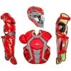 All-Star System7 Axis NOCSAE Adult Solid Color Blocking Baseball Catchers Set (Scarlet) -Baseball Shop alstr ckccpro1x sc main