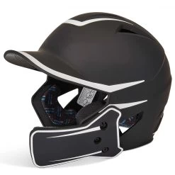 Champro HX Legend Plus Batting Helmet W/ Reversible Jaw Guard (Black / White)