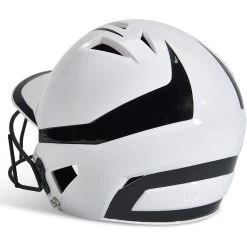 Champro Rise Pro Fastpitch Softball Batting Helmet W/ Facemask (White/Black) -Baseball Shop cha prorishlmtmask hxfpg2bj whblk 3