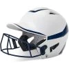 Champro Rise Pro Fastpitch Softball Batting Helmet W/ Facemask (White/Navy) -Baseball Shop cha prorishlmtmask hxfpg2nyj whna 1