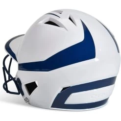 Champro Rise Pro Fastpitch Softball Batting Helmet W/ Facemask (White/Navy) -Baseball Shop cha prorishlmtmask hxfpg2nyj whna 3