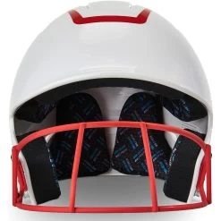 Champro Rise Pro Fastpitch Softball Batting Helmet W/ Facemask (White/Scarlet) -Baseball Shop cha prorishlmtmask hxfpg2scj whsc 4