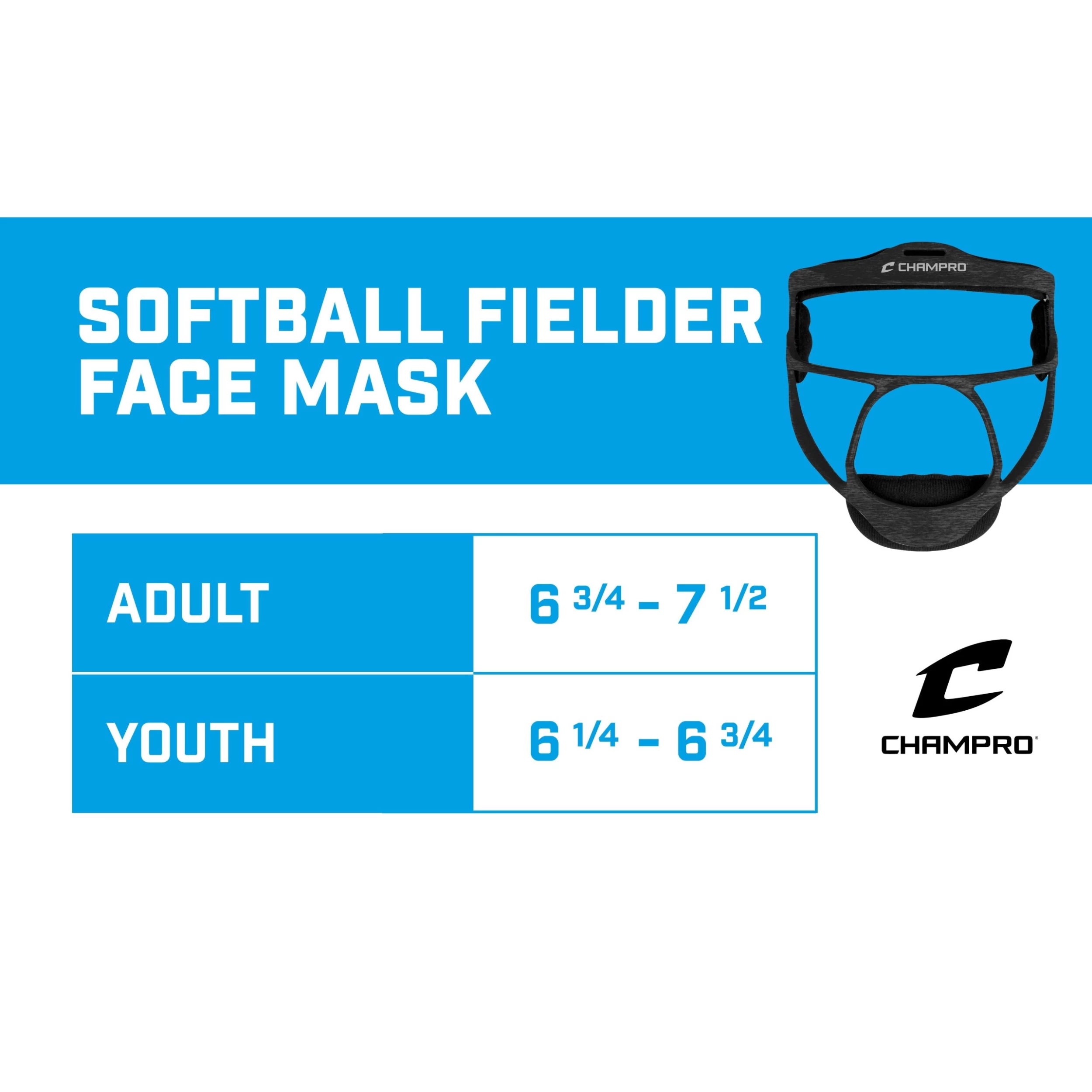 Champro Rampage Defensive Fielders Fastpitch Softball Face Mask Ultra Lightweight Heather (Black) 11 Champro Rampage Defensive Fielders Fastpitch Softball Face Mask Ultra Lightweight Heather (Black) - Image 9