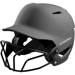 EvoShield XVT Matte Batting Helmet Fastpitch Softball With Facemask (Matte Charcoal)