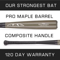 Axe Pro Maple Composite Flared Handle 120 Day Warranty Baseball Wood Bat -Baseball Shop l180j flr hero2.006