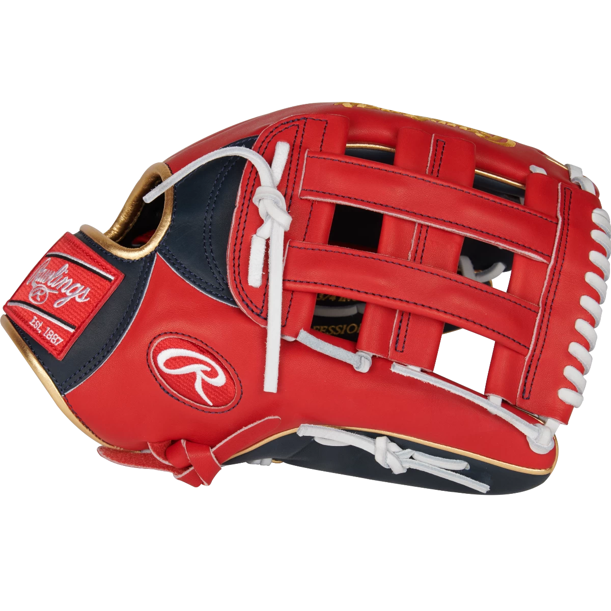 Rawlings Conventional Pro H Web Ronald Acuna Gameday Pattern 12 3/4" Pro Preferred Outfield Glove 6 Rawlings Conventional Pro H Web Ronald Acuna Gameday Pattern 12 3/4" Pro Preferred Outfield Glove - Image 4