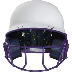 Rawlings Mach Ice Fastpitch Softball Batting Helmet With Face Guard (White/Purple) -Baseball Shop raws msb13j wpu 2