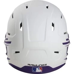 Rawlings Mach Ice Fastpitch Softball Batting Helmet With Face Guard (White/Purple) -Baseball Shop raws msb13j wpu 3