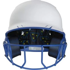 Rawlings Mach Ice Fastpitch Softball Batting Helmet With Face Guard (White/Royal) 10 Rawlings Mach Ice Fastpitch Softball Batting Helmet With Face Guard (White/Royal) -Baseball Shop raws msb13j wr 2