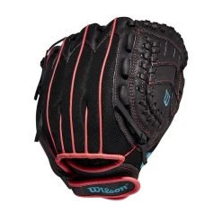 Wilson Flash 11" Fastpitch Youth Glove 8 Wilson Flash 11" Fastpitch Youth Glove -Baseball Shop wbw100406 0 a440 flash if 11 black hotpink 1