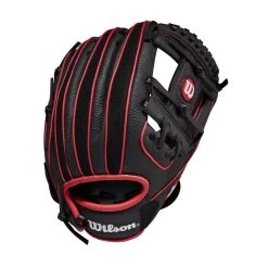 Wilson A200 Black And Red 10" Youth Baseball Glove -Baseball Shop wbw100455 0 a200 tball 10 black red 1