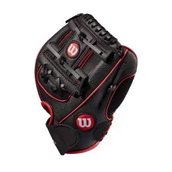 Wilson A200 Black And Red 10" Youth Baseball Glove -Baseball Shop wbw100455 2 a200 tball 10 black red 1