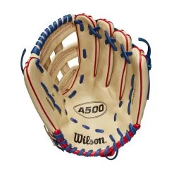 Wilson A500 WBW10090312 12" Youth Fielders Glove -Baseball Shop wbw100903 1 a500 bb 12 boys blonde red royal 1
